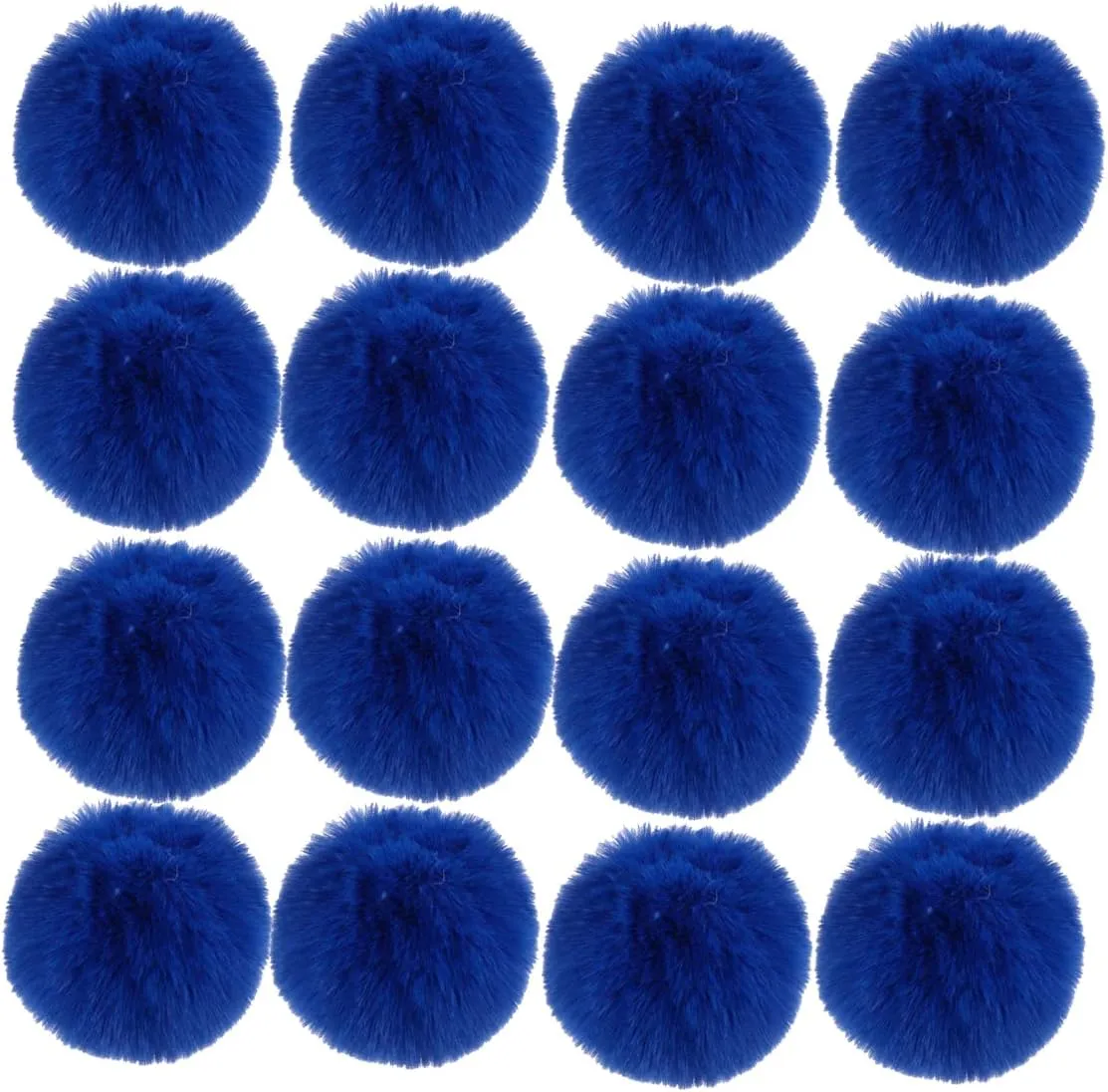 16pcs DIY Pom Pom Keychain Faux Rabbit Fur Ball Key Ring for hat Phone Tag, Handbag Charm