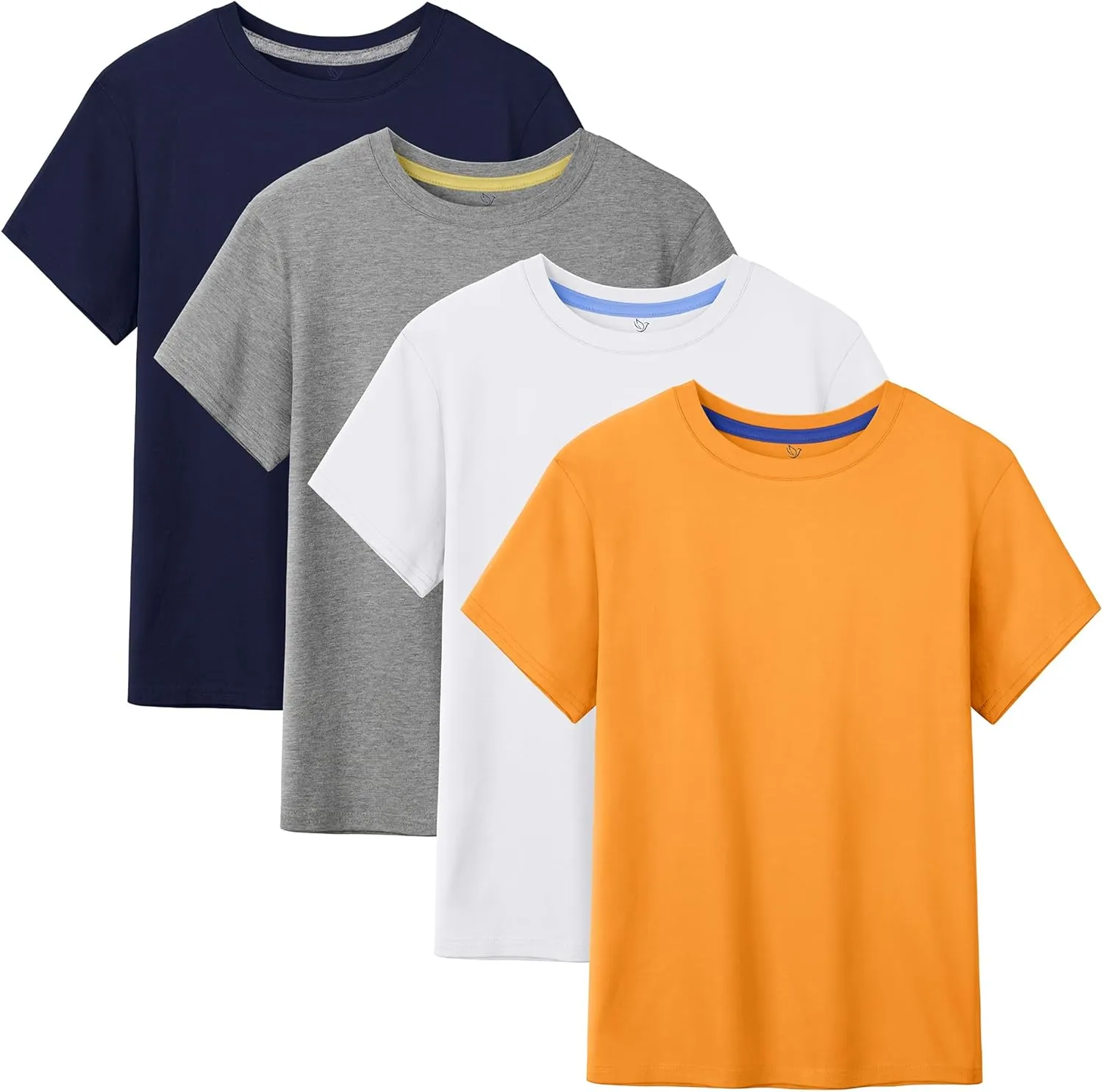 4 Pack Boys Shirts Short Sleeve Cotton Shirts for Boys Summer Tshirts Kids Basic T-Shirts Unisex Tees Top Clothes