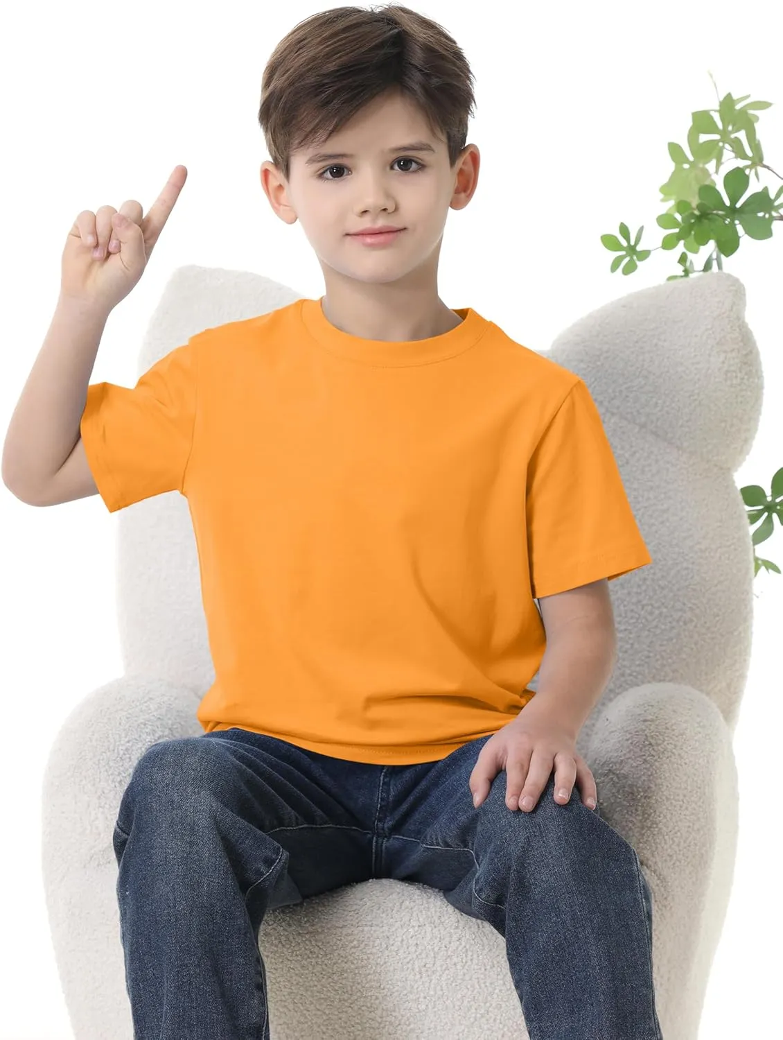 4 Pack Boys Shirts Short Sleeve Cotton Shirts for Boys Summer Tshirts Kids Basic T-Shirts Unisex Tees Top Clothes
