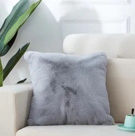 Agnes Luxe Gray Chinchilla Faux Fur Pillow
