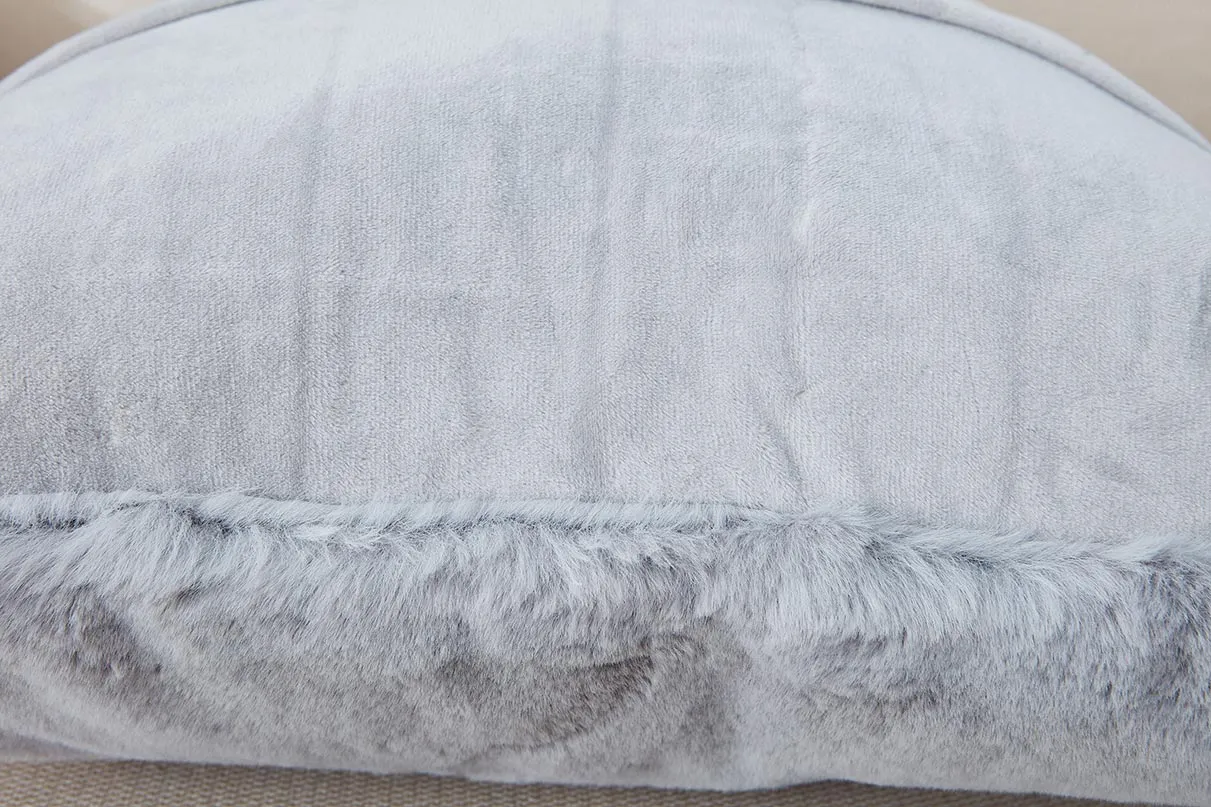 Agnes Luxe Gray Chinchilla Faux Fur Pillow