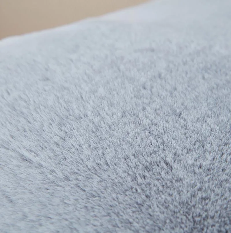 Agnes Luxe Gray Chinchilla Faux Fur Pillow