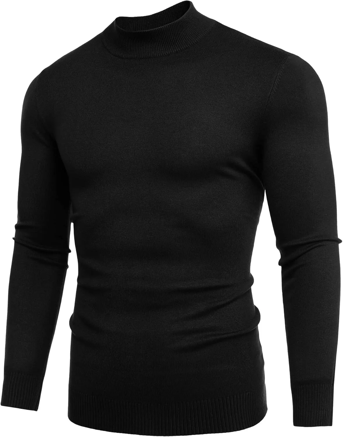 Babioboa Men's Mock Turtleneck Sweater Slim Fit Half Turtleneck Long Sleeve Knit Pullover Thermal Casual Solid Knitwear