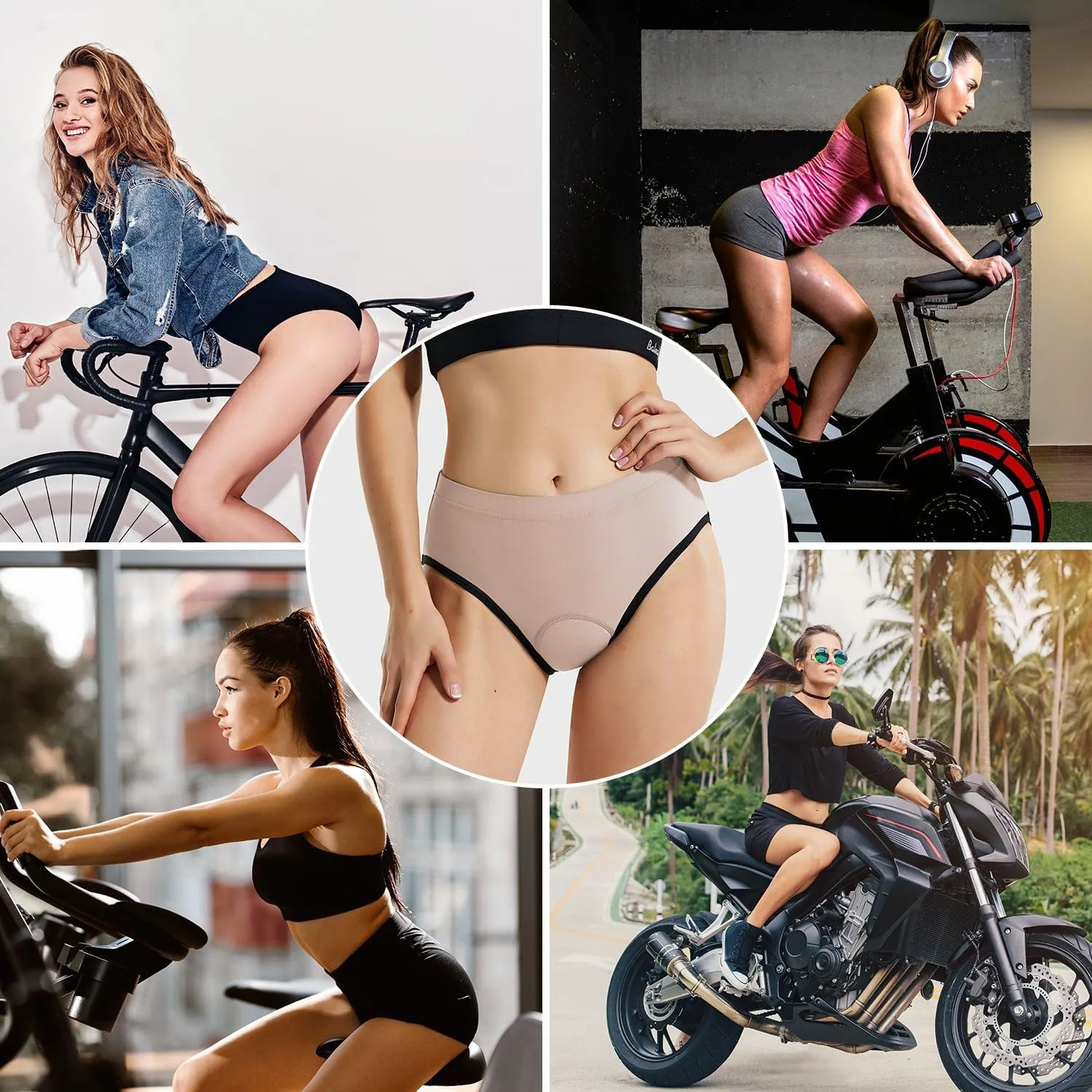 baleaf Women's Cycling Underwear Padded Bike Shorts Padding Spin Biker Briefs Biking Gear