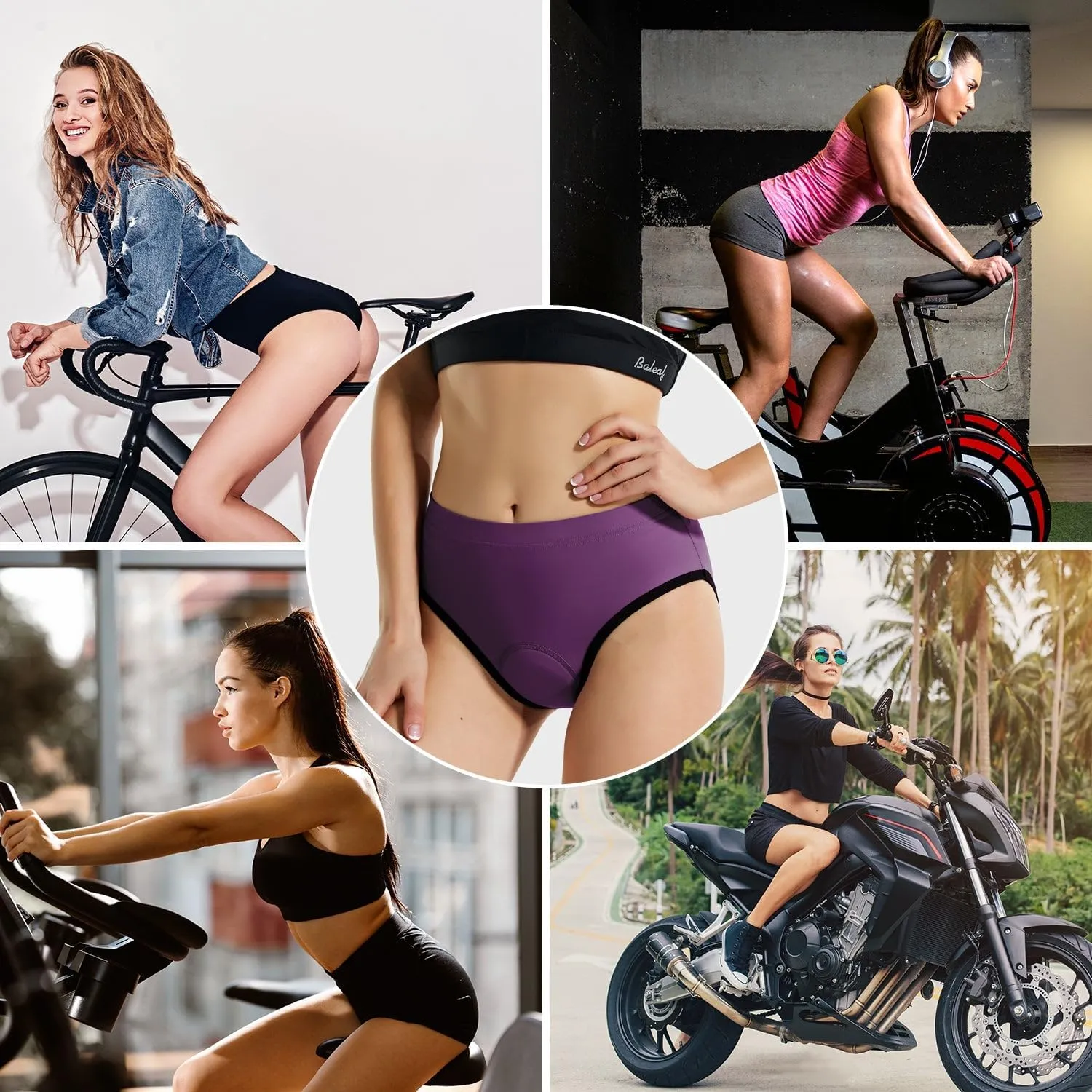 baleaf Women's Cycling Underwear Padded Bike Shorts Padding Spin Biker Briefs Biking Gear