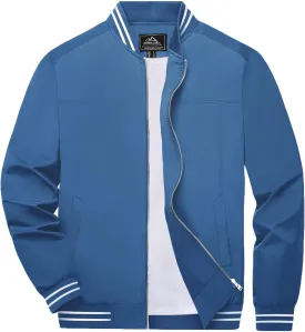 Boladeci Men's Bomber Jackets Lightweight Water Resistant Breathable Spring Fall Full Zip Thin Windbreaker Light Jackets