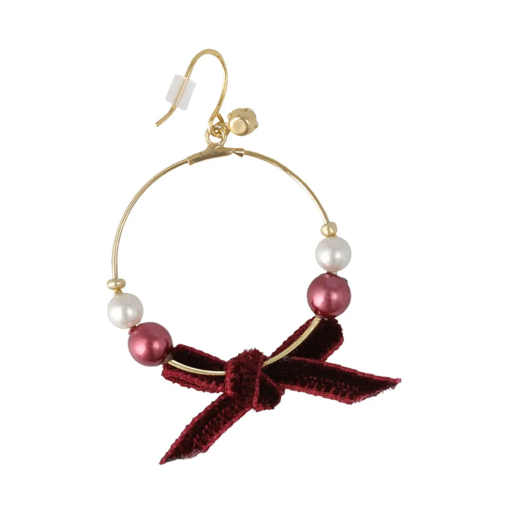 Bow Circle Drop Earrings