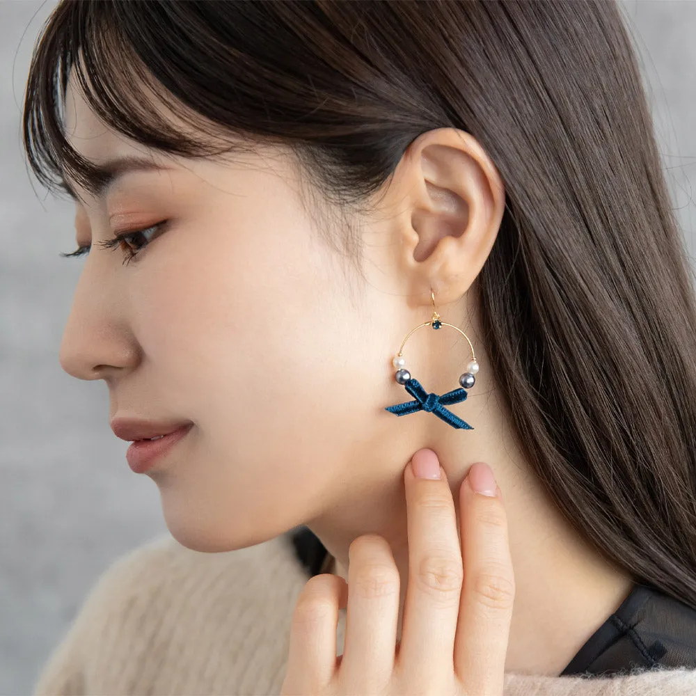 Bow Circle Drop Earrings