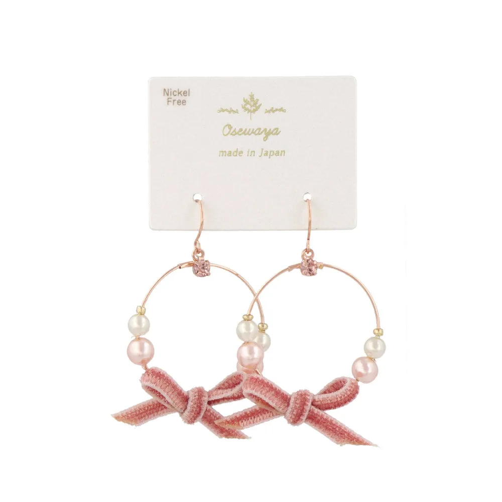 Bow Circle Drop Earrings