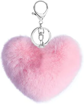 Cityelf Cute Faux Rabbit Fur Ball Pom Pom Keychain Car Key Ring Handbag Tote Bag Pendant Purse Charm