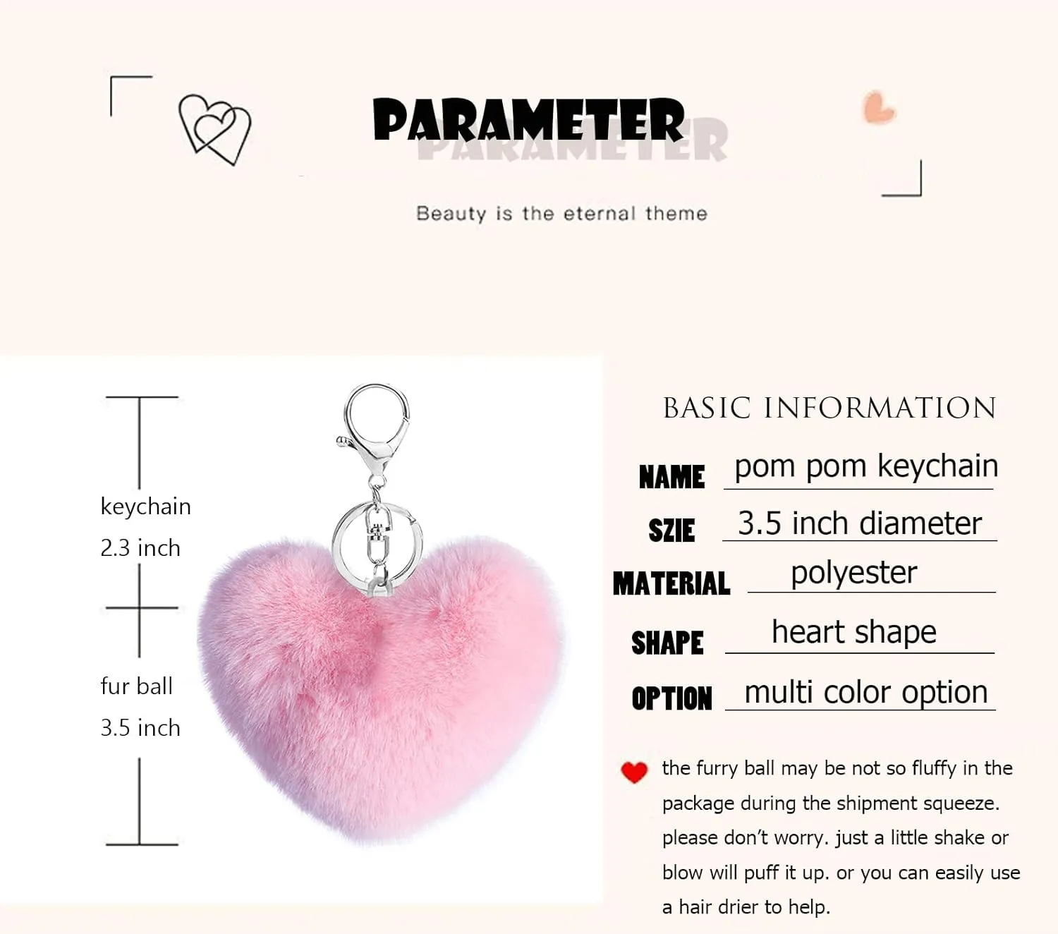 Cityelf Cute Faux Rabbit Fur Ball Pom Pom Keychain Car Key Ring Handbag Tote Bag Pendant Purse Charm
