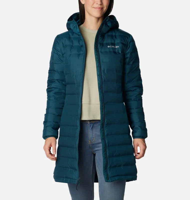 Womens Columbia Lake 22 Long Hooded Down Jacket