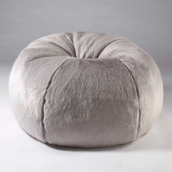 Faux Fur Bean Bag Pale Grey by Katrina Hampton