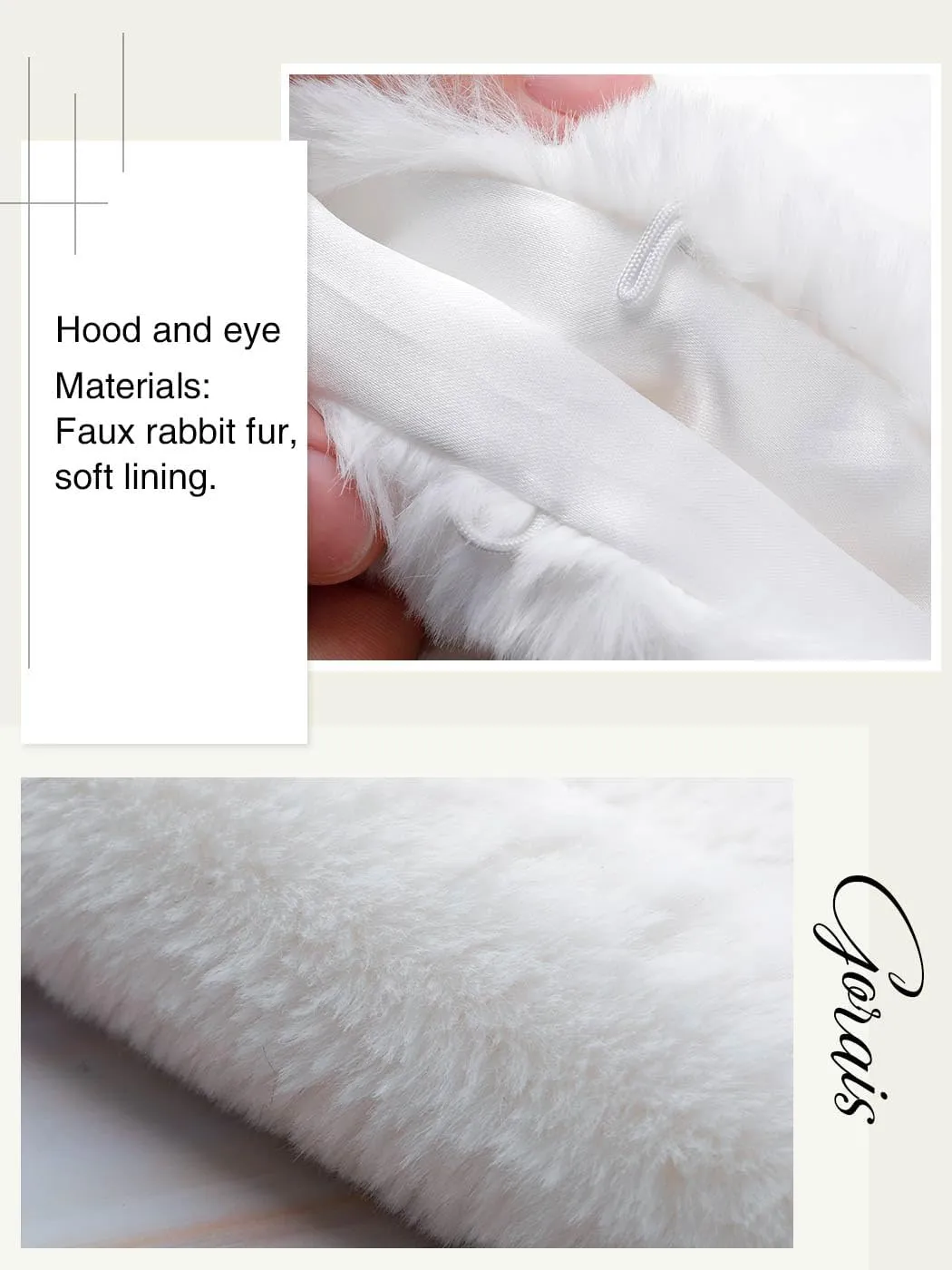 GORAIS Women's Wedding Faux Fur Shawls and Wraps Bridal Fur Scarf Stoles with Brooch for Bride and Bridesmaids