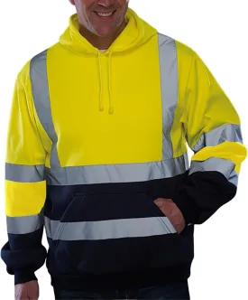 High Visibility Safety Sweatshirt Jackets for Men Class 3 Reflection Safety Hoodies Hi Vis Jackets Zip Hooded Pullover