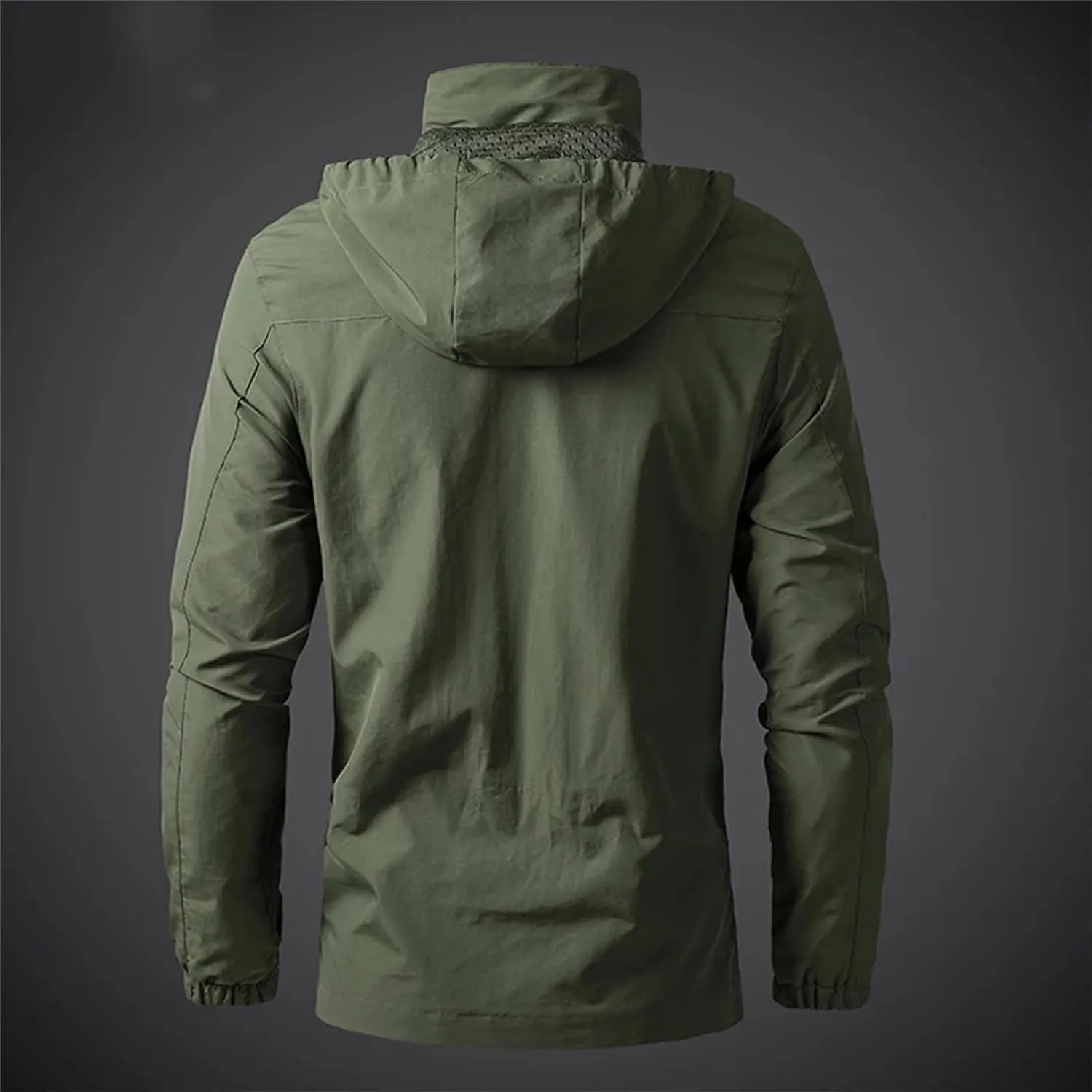Men's Tactical Jacket Waterproof Lightweight Mountain Sport Jacket Casual Zip Up Hoodie Outdoor Windbreaker Outwear
