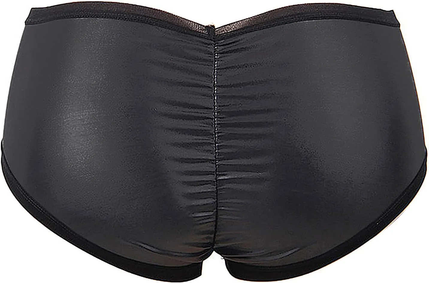 ohyeahlady Womens Stretch Faux Leather Underwear Low Rise Shiny Bikini Shorts Clubwear Dancing Festival Rave Bottoms