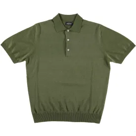 Olive Cotton Knit Polo