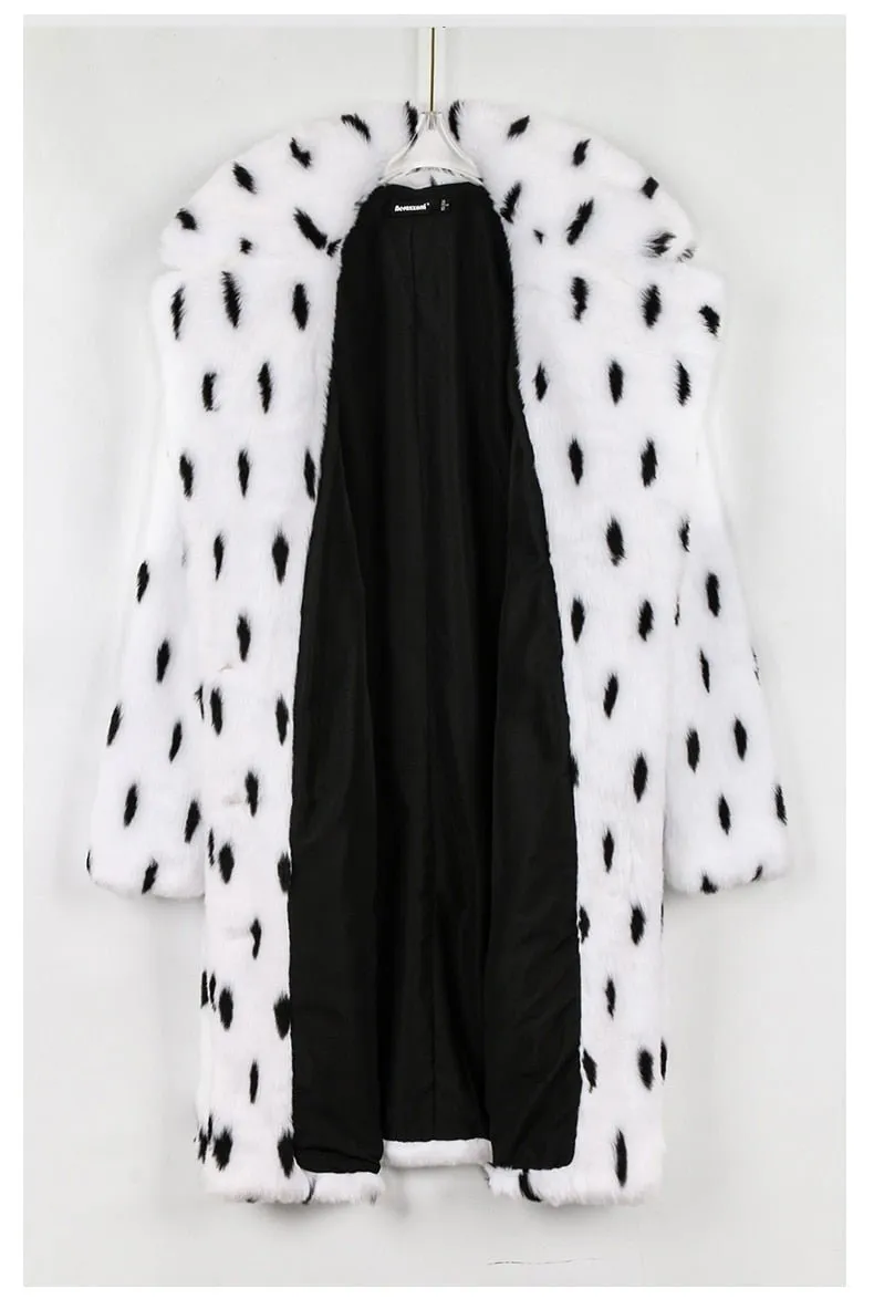 Pre Order:  White Polka Dot Faux Fur Jacket