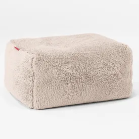 Small Footstool - Teddy Faux Fur Mink