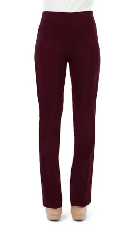 Women's Pant Wine Burgundy Quality Stretch comfort Fabric Flattering Fit Our Best Seller Made in Canada Yvonne Marie  Boutiques