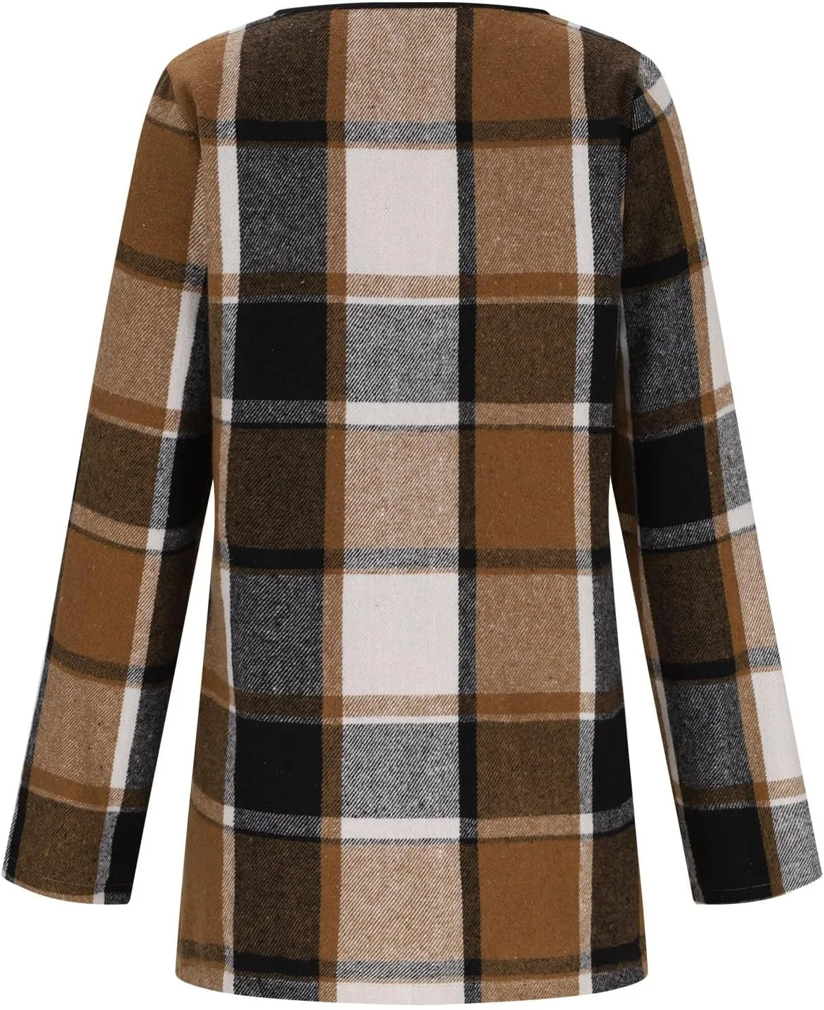 Womens Plaid Shawl Collar Cardigan Sweaters Long Open Front Flannel Jacket Buffalo Plaid Shacket Fashion Fall Outfits